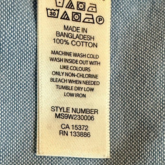 Joe Fresh Palm Tree Shirt XL – Blue Short Sleeve Button Down Summer Casual - Picture 5 of 6